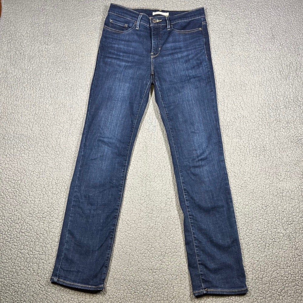 Levis 314 Shaping Straight Jeans Womens Size 28x32 Dark Indigo Denim 19631-0121